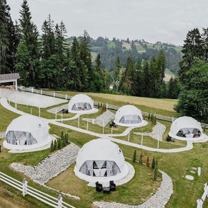 Camping extérieur tente étoile air iglo dôme tente glamping ombrage d'hiver <span class=keywords><strong>5m</strong></span> porte verre isolation solaire - Product Image 4