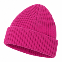 Bonnet en tricot côtelé uni pour homme et femme, chaud et épais, avec revers, pour l'hiver, plusieurs couleurs, bonnet tricoté décontracté