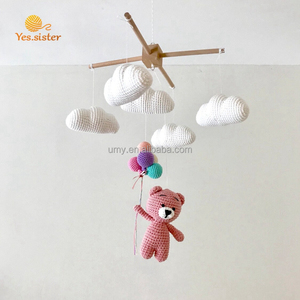 Juguete educativo de ganchillo para bebé <span class=keywords><strong>recién</strong></span> <span class=keywords><strong>nacido</strong></span>, decoración de guardería, oso, cuna, Animal móvil - Product Image 2