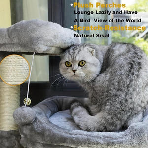 Struttura da arrampicata per gatti in legno moderna Sisal Multi livello di lusso grande pavimento al soffitto alberi di gatto e Scratcher - Product Image 4