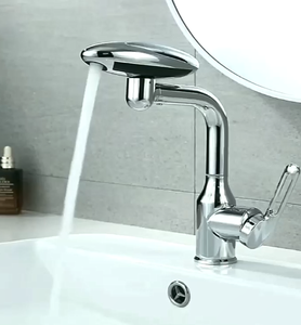 Mezclador de grifo de lavabo cromado de un solo mango de 4 Funciones cartucho de cerámica montado en cubierta - Product Image 4