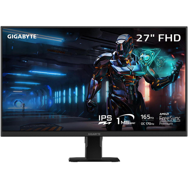 GIGABYTE GS27F 27" IPS Gaming Monitor - FHD 1920x1080 - 165Hz/OC 170Hz - 1ms MPRT - AMD FreeSync Premium - DP - Black
