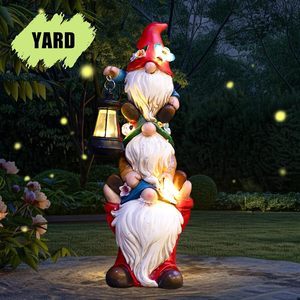 Large Funny Triple <strong>Gnome</strong> Solar Lights Statue 12 Spring <strong>Gnomes</strong> Outdoor Patio Lawn <strong>Garden</strong> Decor Great Resin <strong>Ornaments</strong> for Outdoor - Product Image 6