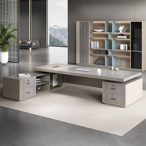 Hiện Đại Đơn Giản Thiết Kế Nội Thất Văn Phòng Kaki Bằng Gỗ E1 Bàn Ông Chủ Văn Phòng Sang Trọng Bàn Điều Hành Hiện Đại Cho Ceo - Product Image 4