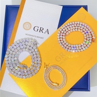 Prêt à expédier Stock en gros de qualité supérieure Prix de gros 3mm 4mm 5mm Bracelet en argent 925 Collier Chaîne tennis en moissanite