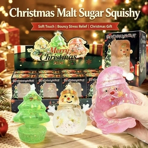 New Christmas Series Maltose Squishy Blind Box Design Christmas Snow Deer <b>Elderly</b> Man Tree Stress Relieving and Ventilating Toy - Product Image 2