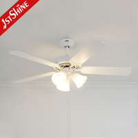 1stshine Ventilateur de plafond avec lampe Ac Motor Pull Chain Control Traditional Mdf Blade Fandelier Ventilateur de plafond avec lampe