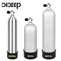 Bouteille de plongée DIDEEP blanche haute pression 200 bars 6L en aluminium pour air/oxygène, montage latéral, avec valve gauche, pour usage unisexe