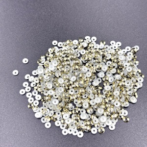 Strass thermocollants holographiques de luxe, dorés clairs, à trou central, à dos plat, 4 mm, de haute qualité, sans nickel, écologiques, pour vêtements - Product Image 1
