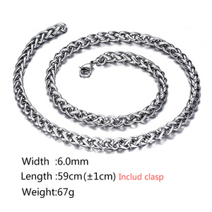 Của nam giới hip-hop lấy cảm hứng từ mạ vàng thép không gỉ liên kết Chuỗi vòng cổ dày giỏ hoa Ins Keel chuỗi Áo len chuỗi - Product Image 2