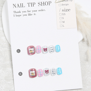 <span class=keywords><strong>Uñas</strong></span> <span class=keywords><strong>Postizas</strong></span> <span class=keywords><strong>para</strong></span> <span class=keywords><strong>Niñas</strong></span> al por Mayor, 30 Piezas, Diseño Lindo de Oso de Dibujos Animados y Cuadros, <span class=keywords><strong>Uñas</strong></span> Falsas Pre-encoladas Reutilizables <span class=keywords><strong>para</strong></span> <span class=keywords><strong>Niñas</strong></span> Pequeñas - Product Image 5