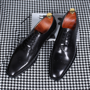 Chaussures Oxford pour hommes, entièrement broutées à la main, en cuir pleine fleur de qualité supérieure, style italien, patine, pour occasions formelles et mariages - Product Image 3