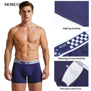 Morcoda 12-Pack erkek yüksek kalite tek kullanımlık süt ipek hızlı kuru Boxer külot toptan Mix renk orta bel günlük şekillendirici - Product Image 5