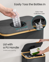 Poubelle SONGMICS 95L, panier à bouteilles pliable, collecteur de bouteilles 95L, grand bac de recyclage avec sacs intérieurs amovibles et réutilisables