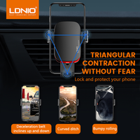 Support de téléphone portable magnétique puissant portable LDNIO MG10 Garvity, support de ventilation automatique pour voiture, support de téléphone pour voiture