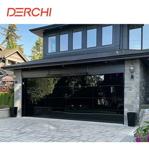 DERCHI 사용자 정의 색상 현대 전기 유럽 표준 단열 매트 블랙 부드러운 패널 빌라 차고 문 - Product Image 4