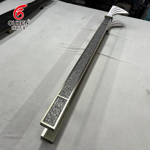 Poignée de porte en acier inoxydable personnalisée, forme artistique gravée, barre de musique, club, salle de bal, luxe moderne, poignée de porte en verre - Product Image 4