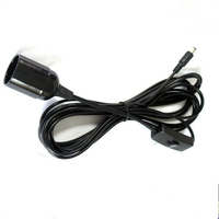 High Quality DC 5521+303 Switch+E27 Lamp Holder Wire 5M for E27 Light Bulb