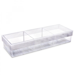 Benutzer definierte Clear 3 Fächer <span class=keywords><strong>Lucite</strong></span> Divider Sectional <span class=keywords><strong>Tray</strong></span> - Product Image 1