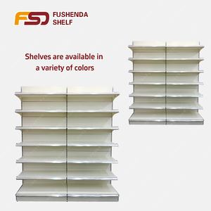 Estante de Góndola para Tienda, Personalizado de Fábrica, con Logotipo y Color, Estantes de Exhibición de <span class=keywords><strong>Metal</strong></span> para Tienda, Estante de Supermercado Blanco - Product Image 5