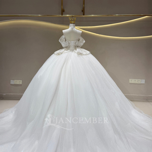 JFH131 Princess Off Shoulder <b>Glitter</b> Crystal Vestidos De Novia Wedding Gowns - Product Image 5