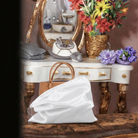Sac à poussière en satin de soie avec cordon de serrage, réutilisable, portable, pochette de rangement, logo personnalisé pour sacs à main, chaussures, bijoux