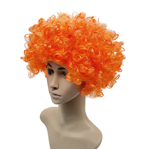 Parrucca Sintetica Afro Ricci Luminosa Arancione Soffice Unisex per Travestimenti Divertenti da <span class=keywords><strong>Clown</strong></span>, Sport, Carnevale e Feste - Product Image 2