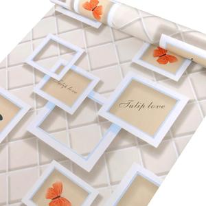 PVC Adesivo Carta Da Parati Soggiorno <span class=keywords><strong>Farfalle</strong></span> e Cornici Per Foto Camera di Design Decorazione Della Parete di Carta - Product Image 3