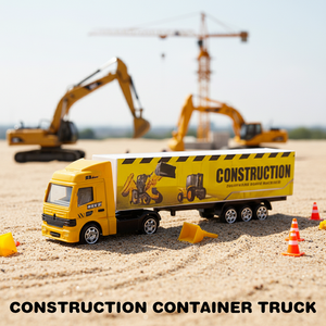 KSF 1:64 Camion jouet miniature en alliage métallique <span class=keywords><strong>vert</strong></span> bleu jaune rouge OEM avec <span class=keywords><strong>remorque</strong></span> et conteneur coulissant - Product Image 3