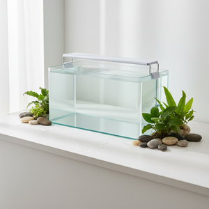 Aquarium JSD HD en verre flotté avec fond noir, éclairage LED intégré en céramique, filtre 3-en-1 prêt à l'emploi pour chambre, bureau, salon - Product Image 2