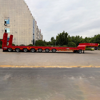 Semirremolque de plataforma baja de 8 ejes y 120t, con suspensión neumática, extensible 6m, con ensanchamiento lateral, para carga sobredimensionada
