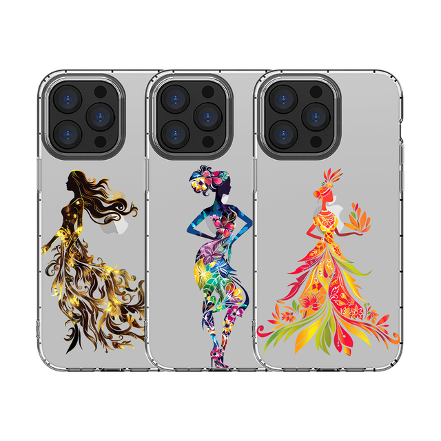 Girls Women Luxury Mobile Phone Case for iPhone 16 17 Pro Max Shockproof Clear Floral Soft Clear Floral Shockproof