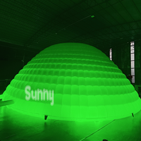 Tente gonflable LED pour événements festifs, grande tente de cirque portable, tente dôme igloo gonflable de 15 m à vendre