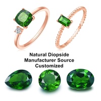 Batu Permata Diopside Hijau Alami Harga Terjangkau, Bentuk Oval/Cushion, Terolah Panas, Perhiasan Custom, Bersertifikat CMA