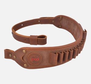 Hibo Oem Leder En Suède Gun Slinger Met Patroonhouder In Bruin Zwart - Product Image 2