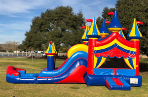 ปราสาทกระโดดพีวีซีพร้อมสไลเดอร์เป่าลมสำหรับเด็กบ้านเด้งเดินเล่นตามจันทรคติเชิงพาณิชย์มีสไลเดอร์รวมของเล่นเป่าลมสำหรับเด็ก - Product Image 2