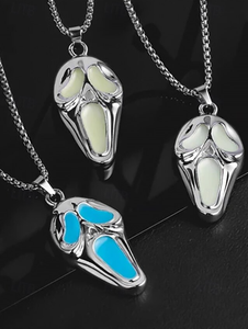 Personalizado para hombre que brilla en la oscuridad fantasma cara Hiphop colgante collar Halloween Horror joyería fiesta <span class=keywords><strong>de</strong></span> disfraces evento nocturno - Product Image 4