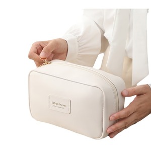 Bolsa de Cosméticos de Gran Capacidad, Expandible, Impermeable, Estuche de Almacenamiento de Maquillaje de Viaje para Mujer, Color Sólido, Primavera 2024 - Product Image 4