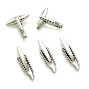 Mancuernillas de acero inoxidable con forma de oliva y V para hombre, accesorios de vestimenta formal, venta al por mayor - Product Image 4