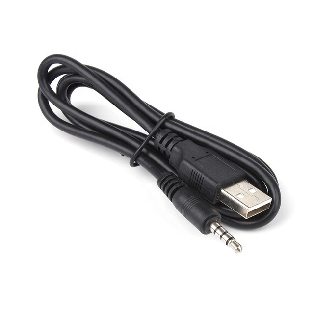 USB 2.0 to 3.5MM Audio Aux Plug Male to Male Lead Jack Adapter Converter Data Cable for Mini Speaker 1M Charging Cable