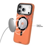 YOUNGKIT untuk iPhone 17 Pro Max Case Kompatibel dengan Desain Cakram Unik TPU + PC Penutup Belakang Ponsel - Oranye