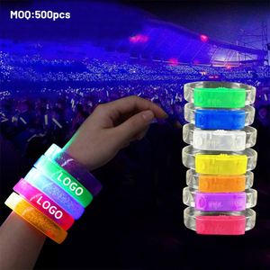 2025 Novelty Gifts Wristband Custom Design Clear Bio TPU Led Flashing Flight Bracelet for Parties - Product Image 5