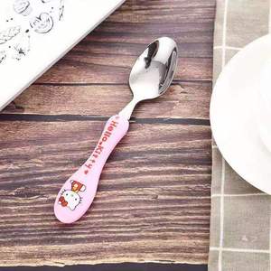 Cuchara de acero inoxidable con dibujos animados, tipo cónico pequeño para niños, cucharas de entrenamiento para alimentación de bebés, necesidades diarias para el hogar - Product Image 2