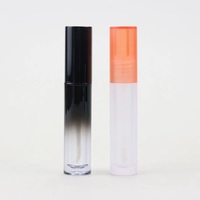 Tube de gloss à lèvres mat bleu dégradé CF pour usage cosmétique, 5 ml, rond, fin, vide, en ABS, avec bouchon à vis et applicateur à brosse