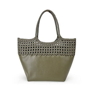 Bolso de hombro de cuero de grano entero – Con una estructura de malla geométrica para mayor transpirabilidad y un atractivo artístico | Estilo Europeo - Product Image 1