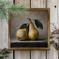 Cadre photo en bois style peinture à l'huile rétro, motifs variés au choix, pour décoration intérieure, artisanat et portraits