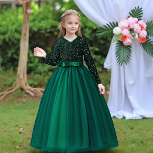 Girls Red Christmas Dress Tulle Ball Gown Sweetheart Neckline Holiday Princess Outfit Fall 2025 - Product Image 2