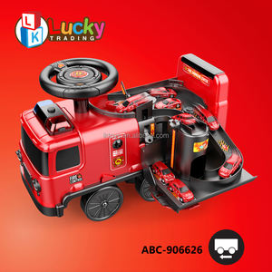 Mainan Mobil Anak Lucky Toys 2 in 1, Set Mainan Mobil Pemadam Kebakaran dengan Trek, Mainan Petualangan Mobil Pemadam Kebakaran untuk Anak Laki-laki, Tempat Parkir Anak - Product Image 6