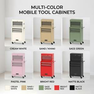 Armoire à Outils Mobile en Acier Verrouillable avec Tiroirs <span class=keywords><strong>et</strong></span> Porte de Rangement Inférieure, Servante d'Atelier Roulante pour Garage Professionnel OEM - Product Image 6