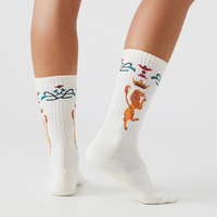 Vente en gros OEM ODM de chaussettes de sport jacquard personnalisées en vrac chaussettes en coton avec logo personnalisé pour hommes femmes